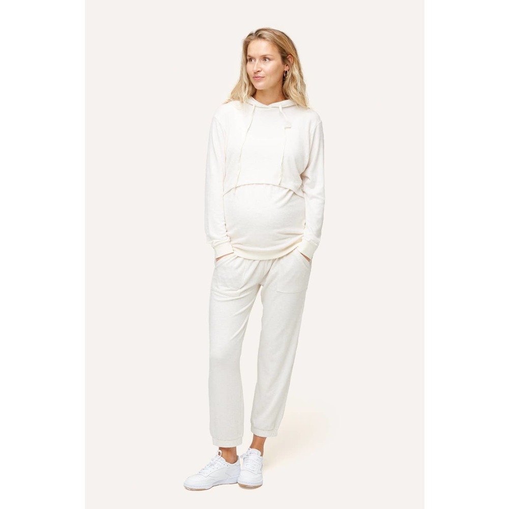 Nom Maternity Jojo Maternity + Nursing Hoodie Off White